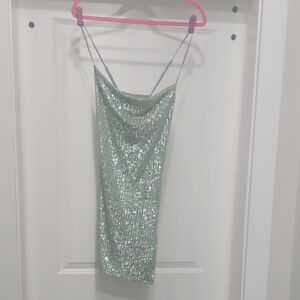 Speechless Mint Sequin Mini Dress